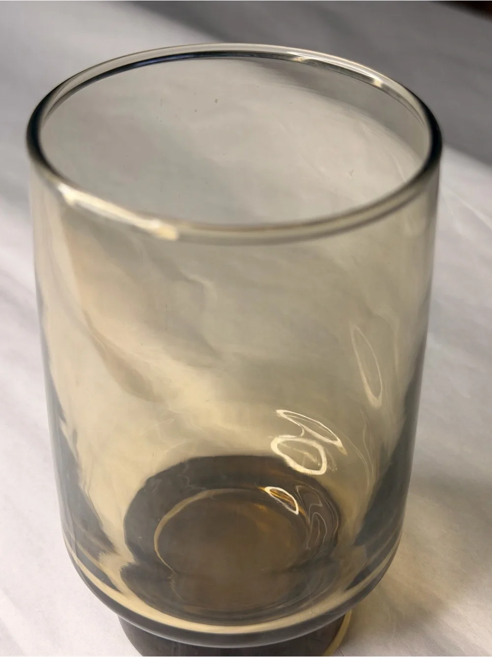 Vintage libbey tawny accent smoke brown Amber Glass Tumbler cups Pair mcm